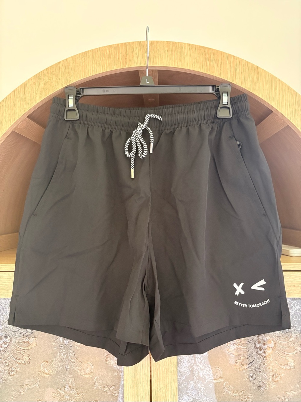 Brand new! Men's Black Athletic Shorts with Contrast Drawstring